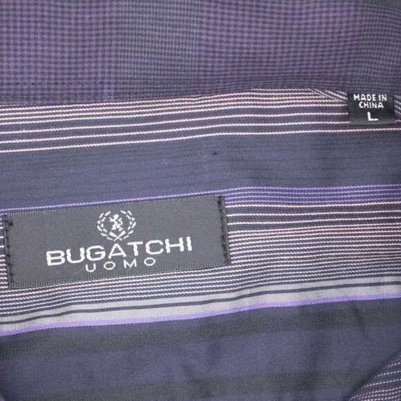Bugatchi Multi-Color Striped Button Down Shirt Size Large - Picture 5 of 8